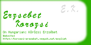 erzsebet korozsi business card